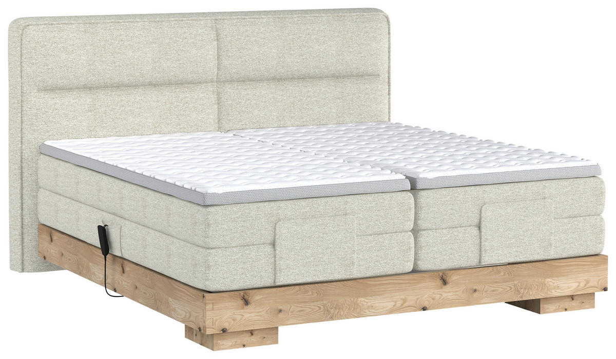 BOXSPRINGBETT 180/200 cm  in Eichefarben, Beige  - Eichefarben/Beige, Natur, Holz/Holzwerkstoff (180/200cm) - Valnatura