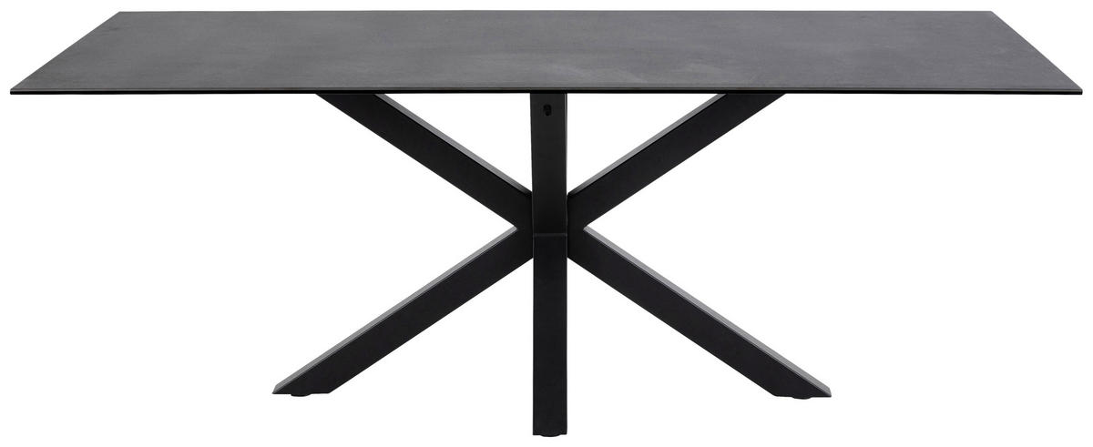 ESSTISCH in Metall, Glas, Keramik   - Schwarz, Design, Glas/Keramik (200/75,5/100cm)