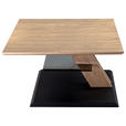 COUCHTISCH in Holz, Glas, Holzwerkstoff 75/75/48-65 cm  - Eiche Bianco/Anthrazit, Natur, Glas/Holz (75/75/48-65cm) - Venda