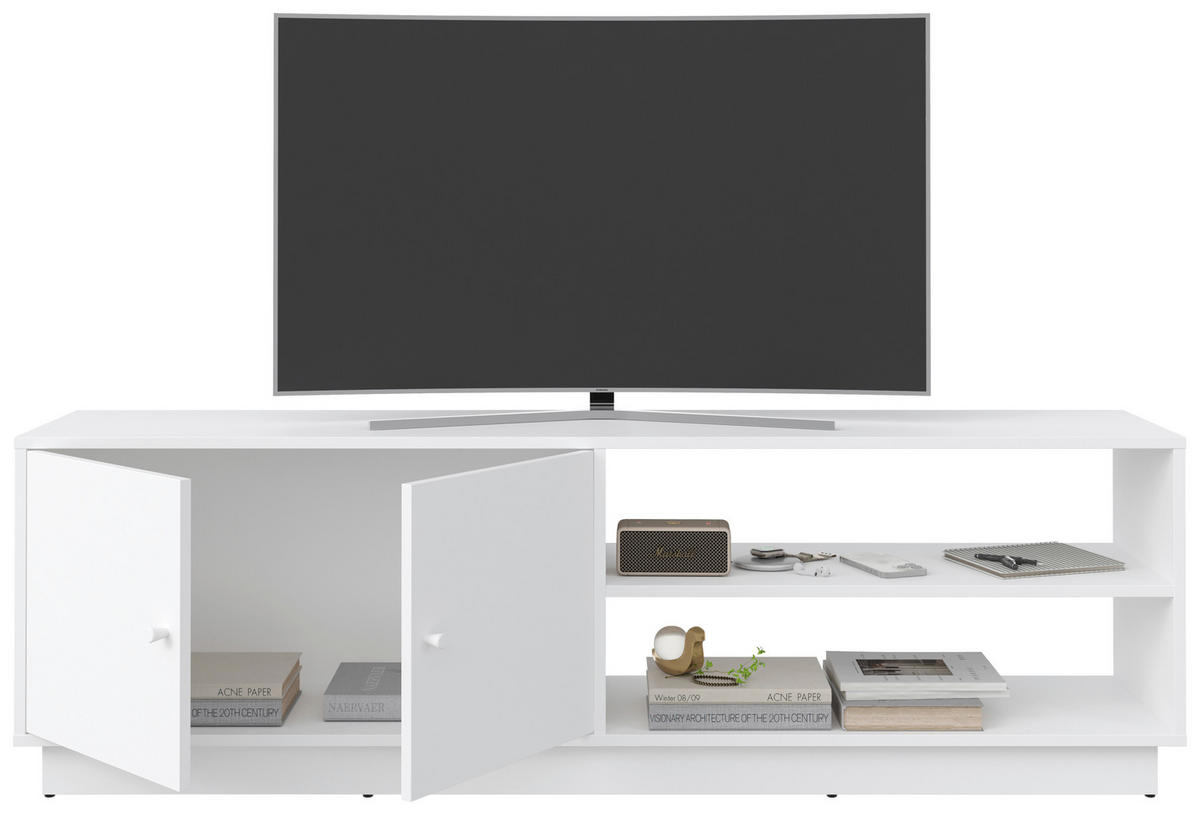 TV-ELEMENT - Weiß, Basics, Holzwerkstoff/Kunststoff (161/50/33,5cm) - Boxxx