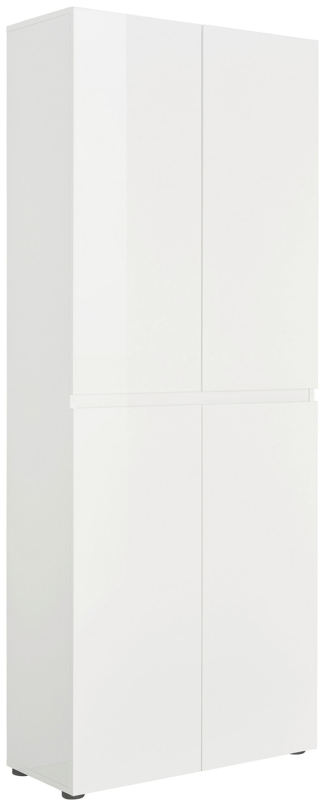 SCHUHSCHRANK Weiß - Schwarz/Weiß, Design, Holzwerkstoff/Kunststoff (80/200/34cm) - home24