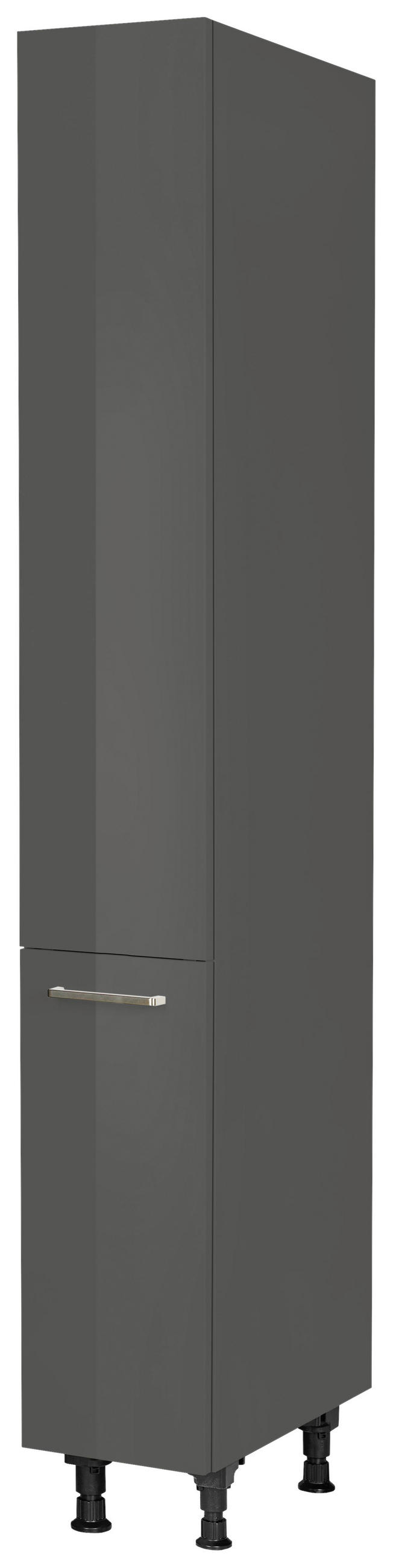 APOTHEKERSCHRANK 30/216,6/58 cm  in Schieferfarben  - Schieferfarben/Edelstahlfarben, MODERN, Holzwerkstoff/Metall (30/216,6/58cm) - Nobilia