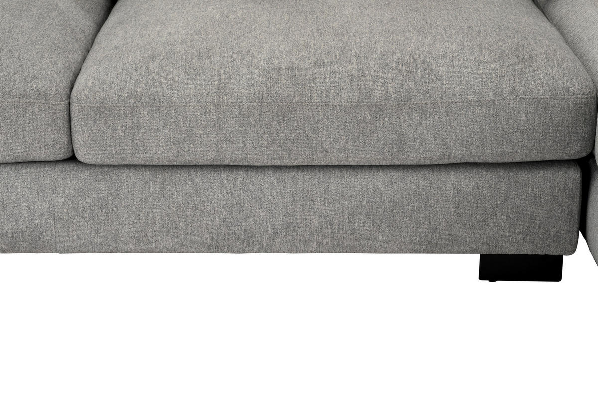 ECKSOFA Grau Webstoff  - Schwarz/Grau, Design, Textil/Metall (323/212cm) - Livetastic