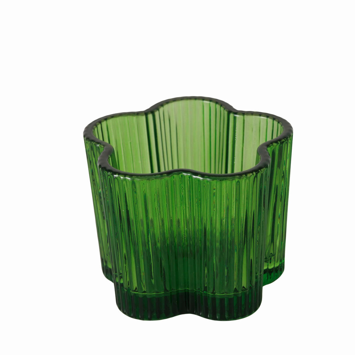 TEELICHTHALTER - Grün, Basics, Glas (7,8/6cm)