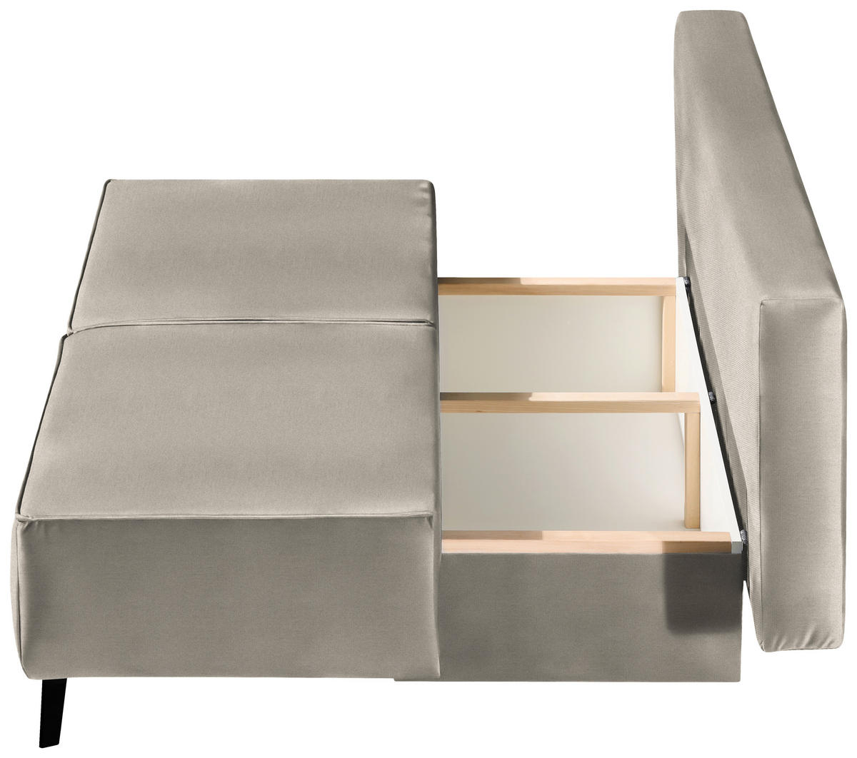 SCHLAFSOFA in Naturfarben  - Schwarz/Naturfarben, Konventionell, Textil/Metall (197/91/88cm) - Novel