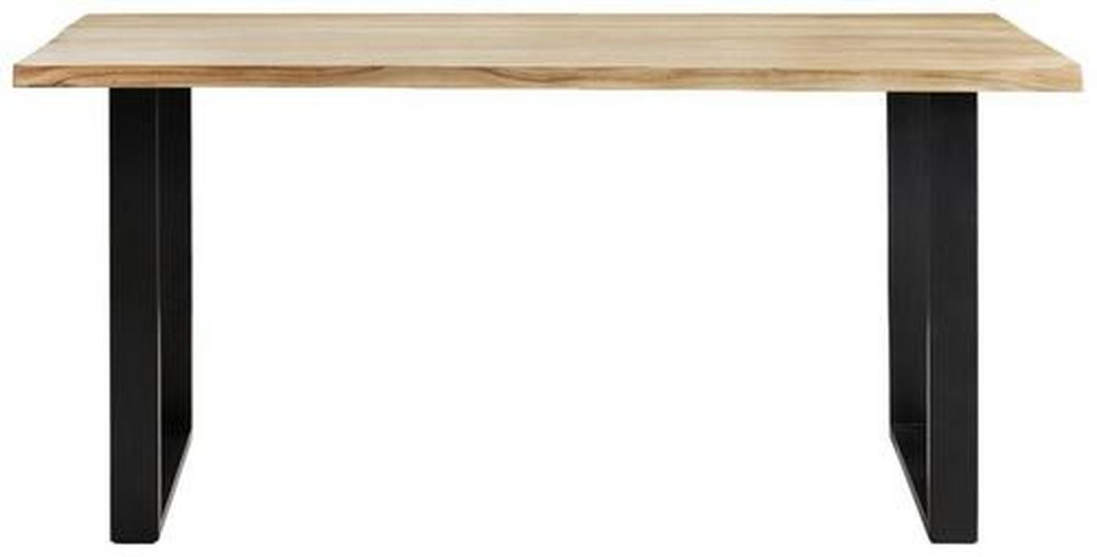 ESSTISCH in Holz 160/90/76 cm  - Schwarz/Akaziefarben, Natur, Holz/Metall (160/90/76cm) - Linea Natura