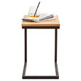 BEISTELLTISCH 30/45/45 cm Wildeiche massiv Schwarz, Eichefarben rechteckig  - Eichefarben/Schwarz, Natur, Holz/Metall (30/45/45cm) - Xora