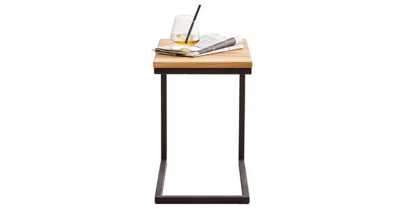 BEISTELLTISCH 30/45/45 cm Wildeiche massiv Schwarz, Eichefarben rechteckig - Eichefarben/Schwarz, Natur, Holz/Metall (30/45/45cm) - Xora