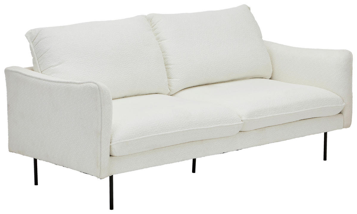 SOFA tekstil  bijela    - bijela/crna, Trend, tekstil/metal (198/90/85cm) - MID.YOU