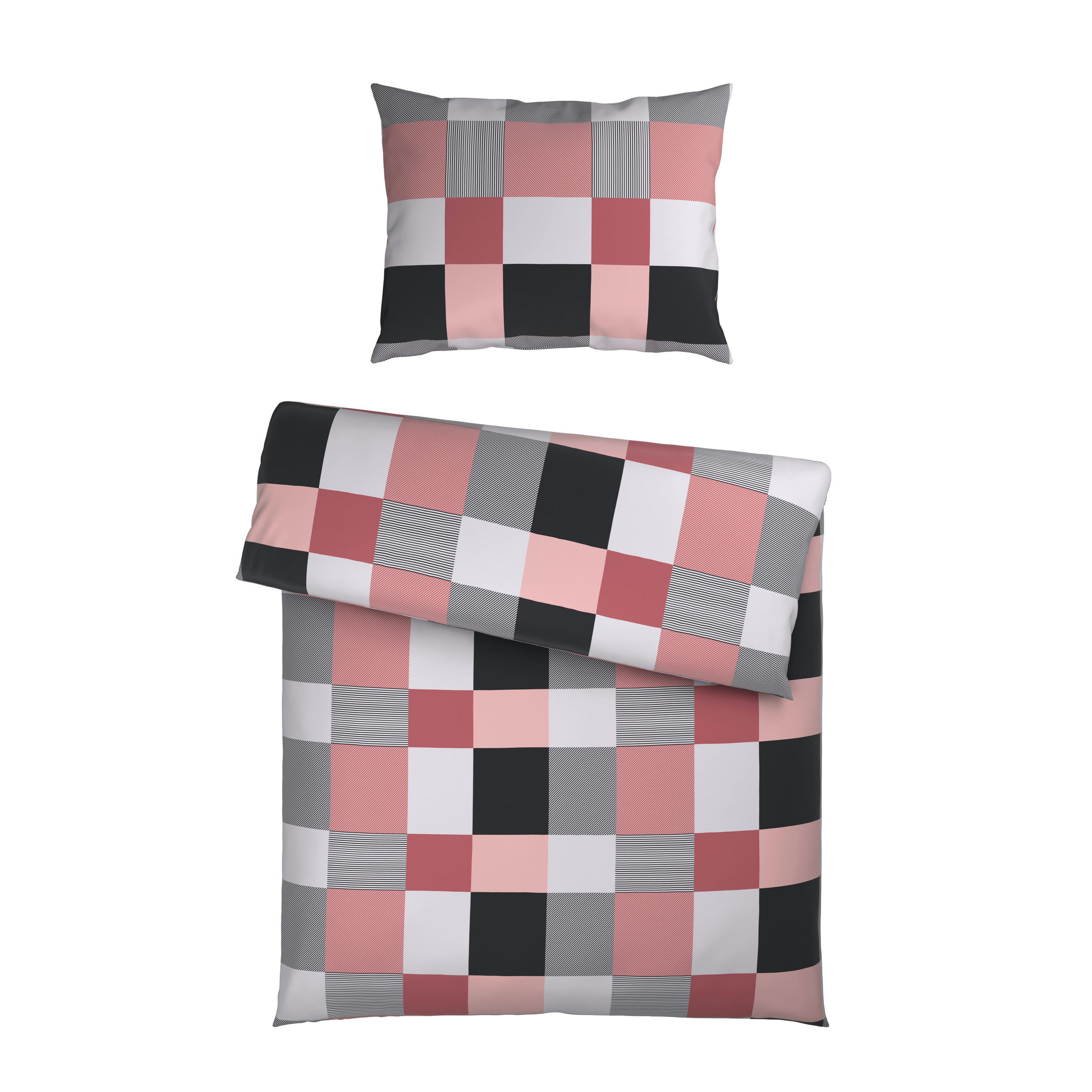 BETTWÄSCHE 2-teilig Mikrofaser 140/200 cm  - Pink/Grau, KONVENTIONELL, Textil (140/200cm) - Boxxx