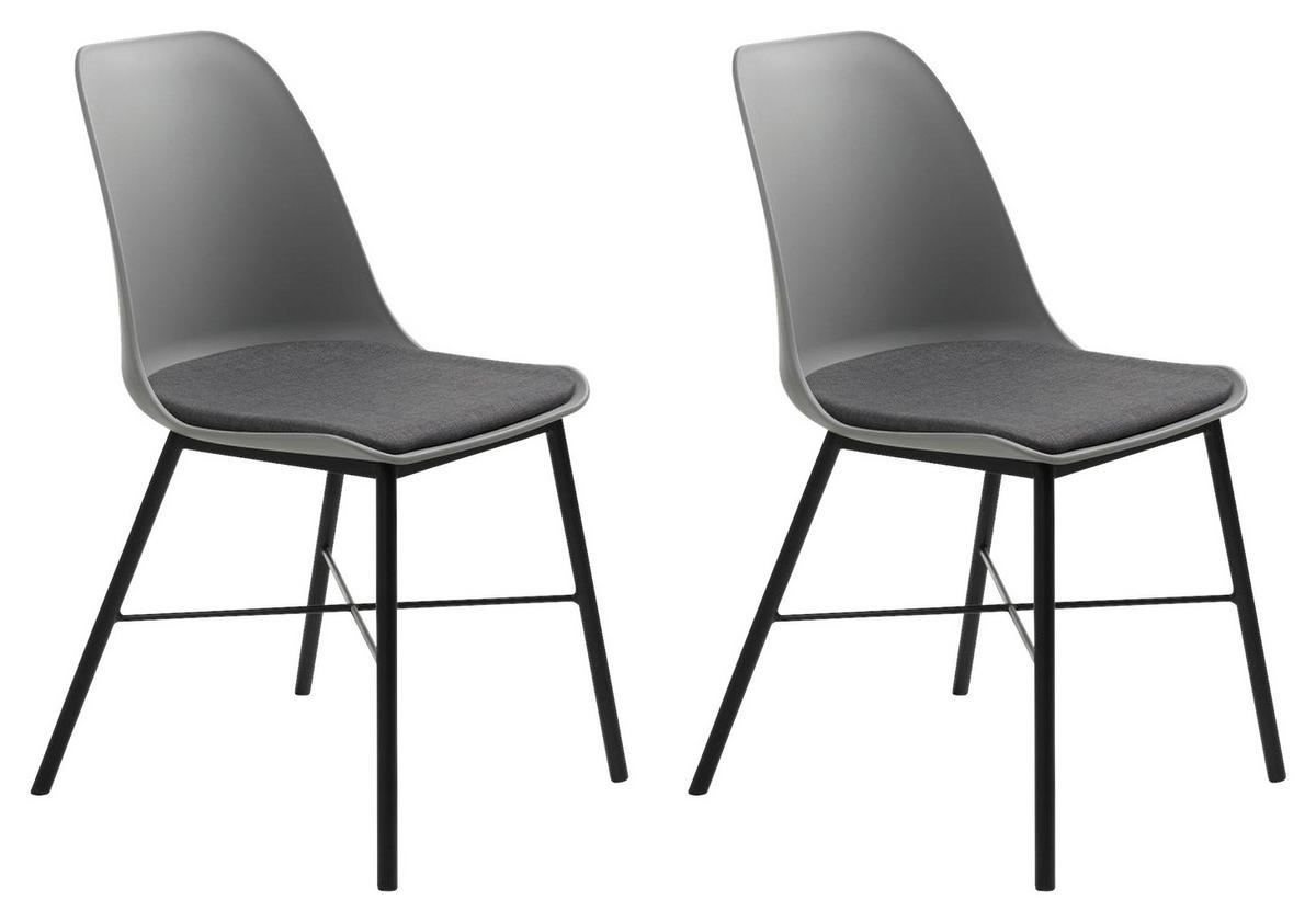 STUHL Grau  - Schwarz/Grau, MODERN, Kunststoff/Textil (47/83/54cm) - Livetastic