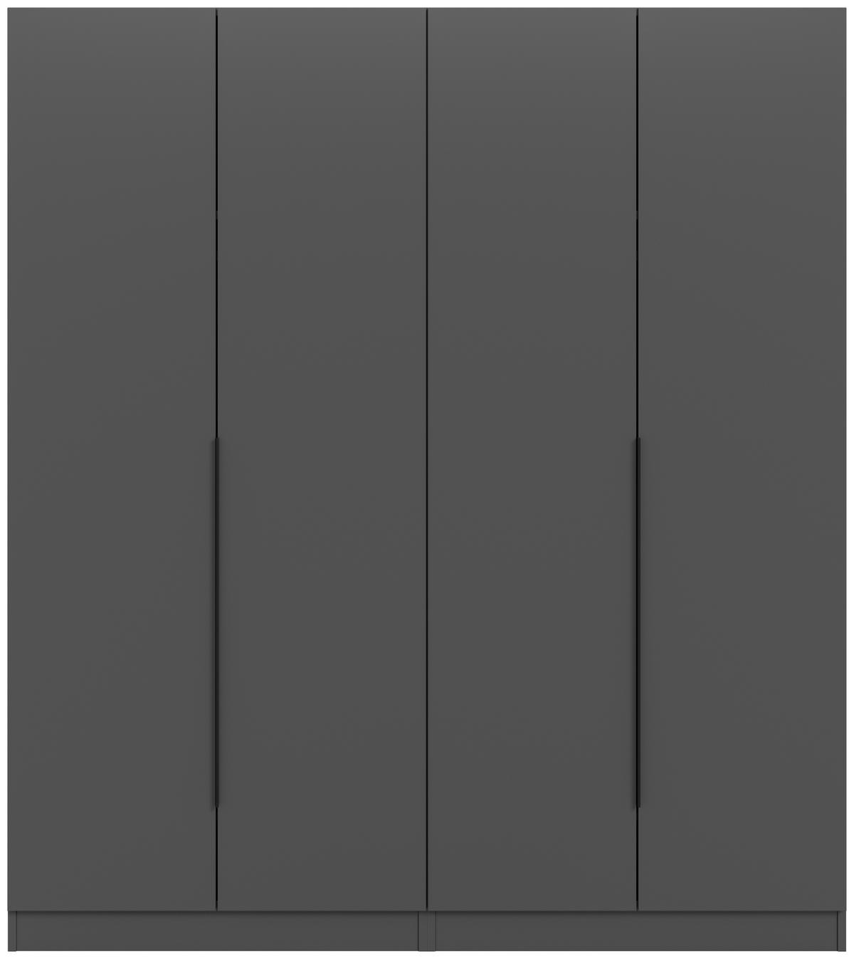 DREHTÜRENSCHRANK 160/181/52 cm,  in Anthrazit, 4-türig  - Anthrazit/Schwarz, MODERN, Holzwerkstoff/Kunststoff (160/181/52cm) - MID.YOU