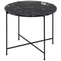 BEISTELLTISCH 52/52/40 cm Schwarz rund  - Schwarz, Trend, Stein/Metall (52/52/40cm)