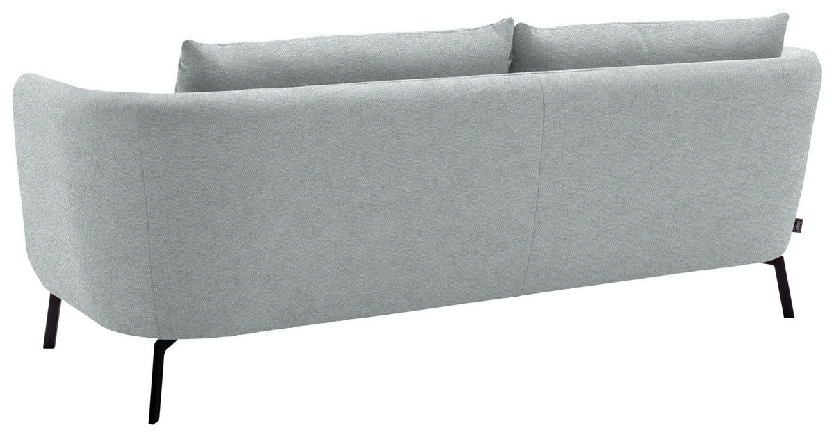 3-SITZER-SOFA  in Flachgewebe Weißblau  - Schwarz/Weißblau, Design, Textil/Metall (210/71/91cm) - Schöner Wohnen