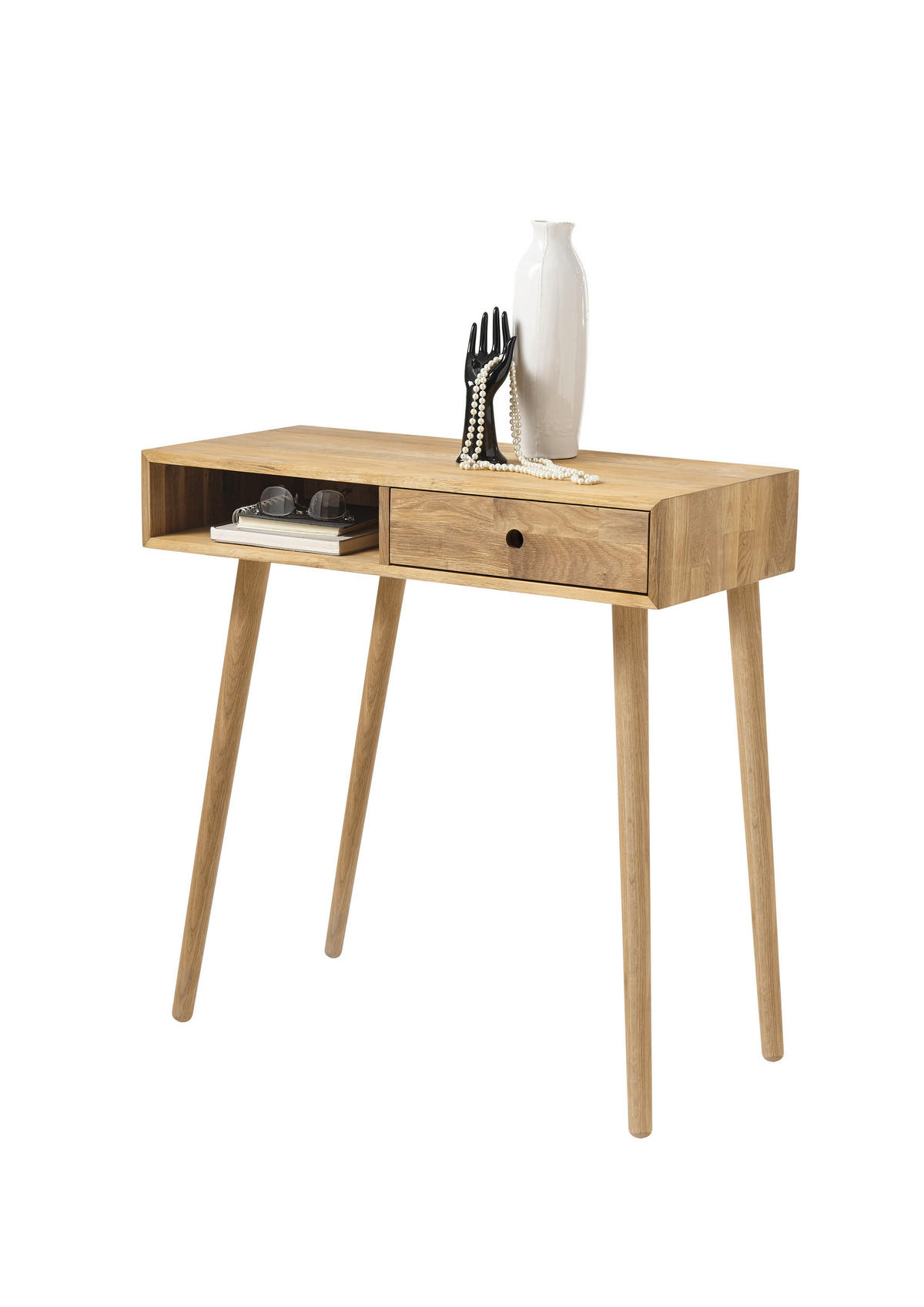 KONSOLENTISCH Eiche massiv Naturfarben  - Naturfarben, Natur, Holz (80/80/35cm) - MID.YOU