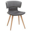 STUHL Echtleder Grau, Schwarz, Eichefarben Wildeiche massiv  - Eichefarben/Schwarz, Design, Leder/Holz (54/82,5/58cm) - Voglauer