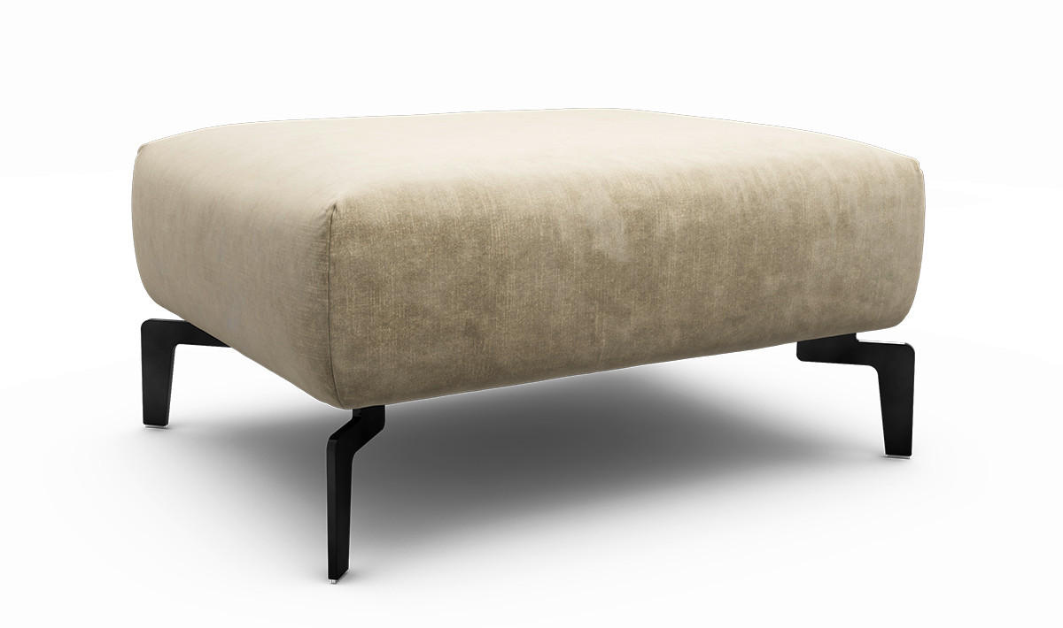 HOCKER Samt Naturfarben  - Schwarz/Naturfarben, Design, Textil/Metall (90/70/46cm) - SENSOO