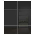 SCHWEBETÜRENSCHRANK 201/223/67 cm 2-türig Schwarz, Champagner  - Champagner/Alufarben, KONVENTIONELL, Glas/Holzwerkstoff (201/223/67cm) - Novel