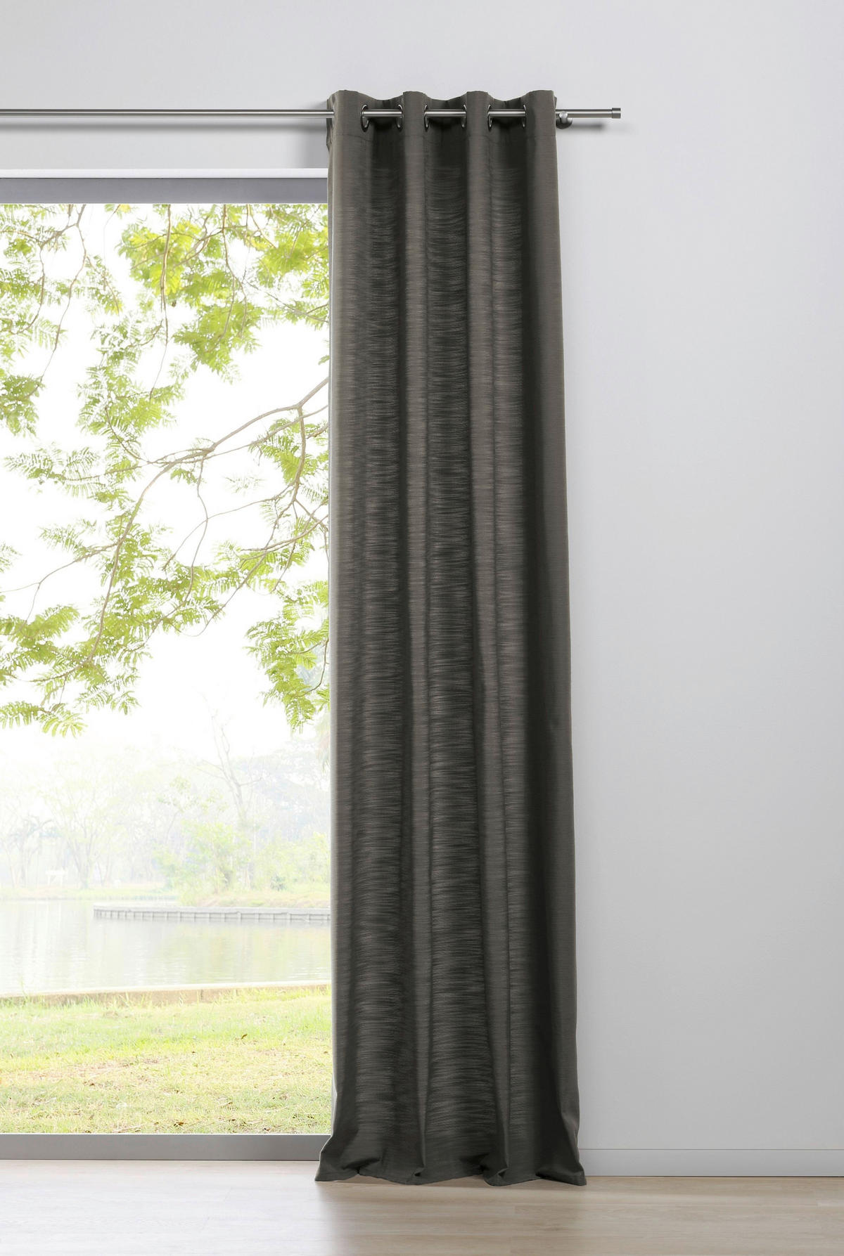 ÖSENSCHAL halbtransparent 134/245 cm   - Grau, Basics, Textil (134/245cm)