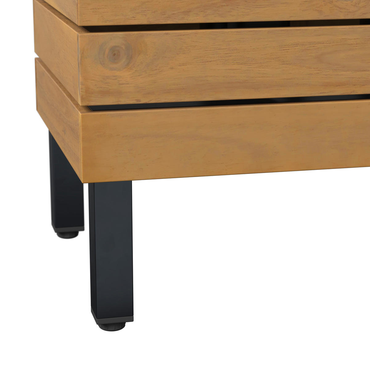 UZDIGNUTA LEJA - boja akacije/crna, Moderno, drvo/metal (69/41/26cm) - Bessagi Garden