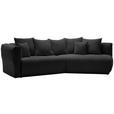 ECKSOFA in Chenille Schwarz  315/180 cm  - Schwarz, MODERN, Kunststoff/Textil (315/180cm) - Hom`in