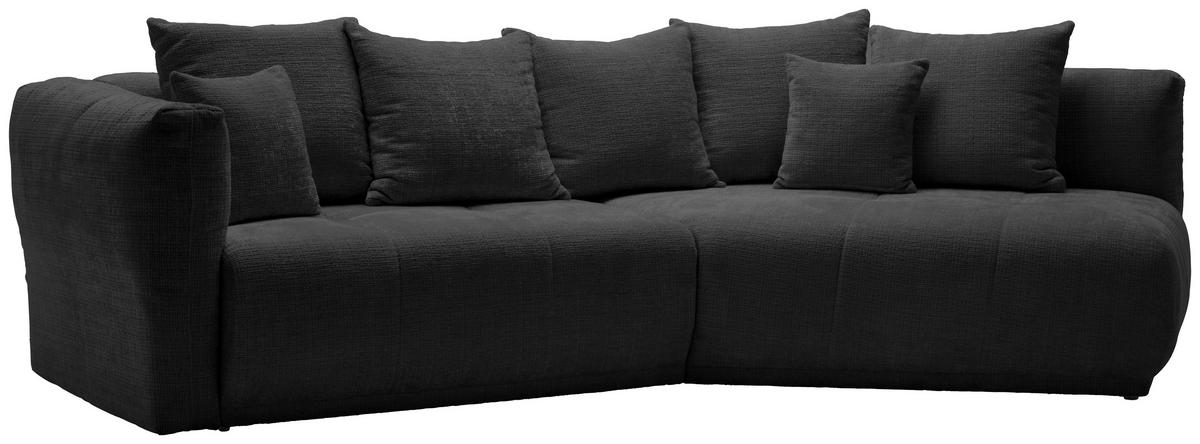 ECKSOFA in Chenille Schwarz  315/180 cm  - Schwarz, MODERN, Kunststoff/Textil (315/180cm) - Hom`in