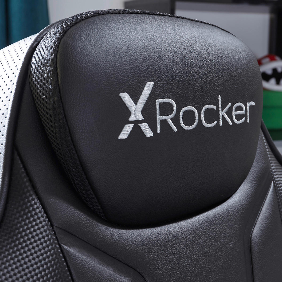 HERNÉ KRESLO, kožený vzhľad, čierna - čierna, Modern, textil/plast (66/105/82cm) - X Rocker