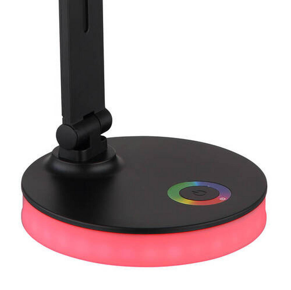 LED-SCHREIBTISCHLEUCHTE - Opal/Schwarz, Design, Kunststoff (28/15/50cm) - Globo