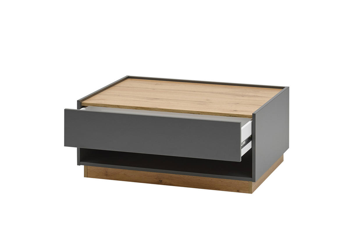 COUCHTISCH 90/60/38 cm rechteckig Anthrazit, Eiche Wotan  - Anthrazit/Eiche Wotan, Design, Holzwerkstoff (90/60/38cm) - Modante