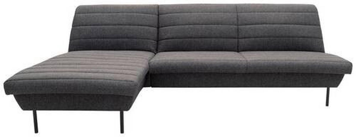 ECKSOFA in Webstoff Graublau  168/274 cm  - Graublau/Schwarz, Design, Textil/Metall (168/274cm) - LOOKS by W.Joop