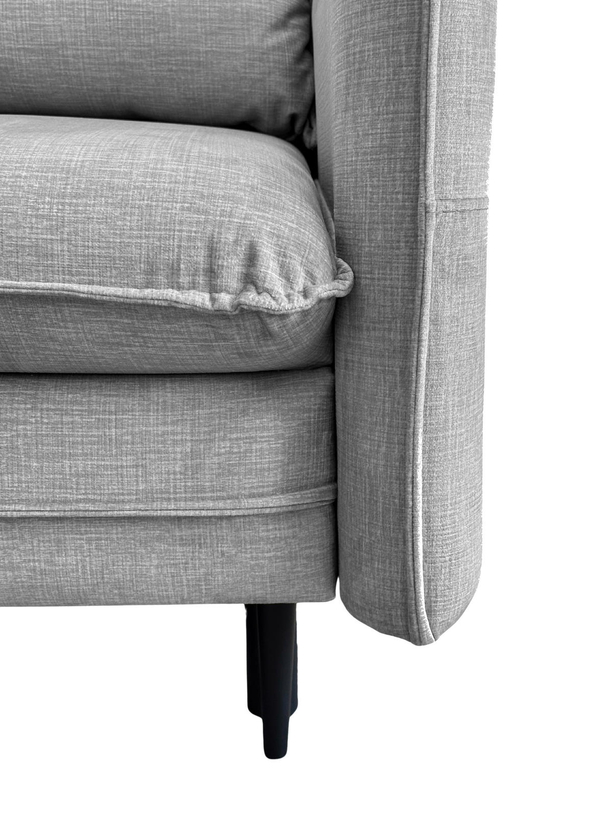 ECKSOFA in Flachgewebe Grau  170/235 cm  - Schwarz/Grau, Design, Holz/Kunststoff (170/235cm) - MID.YOU