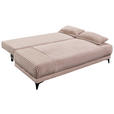 SCHLAFSOFA Cord Rosa  inkl. Rückenkissen, Armlehnenkissen, Bettkasten, Schlaffunktion, Rücken echt, Liegefläche im Originalstoff  - Schwarz/Rosa, KONVENTIONELL, Kunststoff/Textil (211/96/105cm) - Carryhome