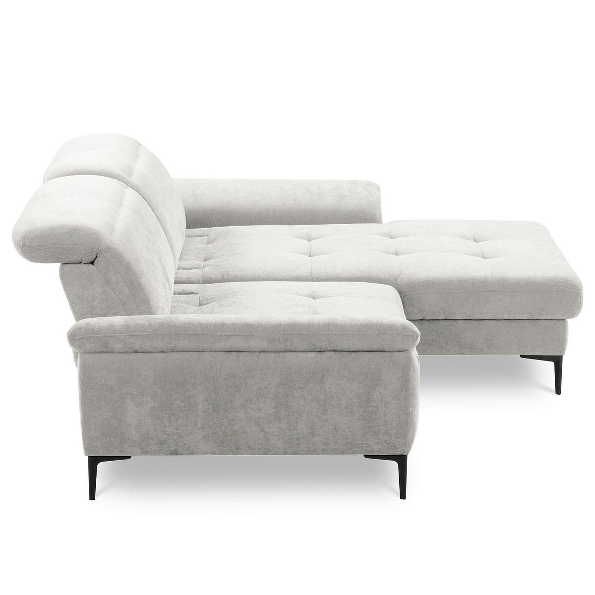 ECKSOFA  Webstoff Grau  - Schwarz/Grau, Design, Textil/Metall (268/195cm) - Livetastic