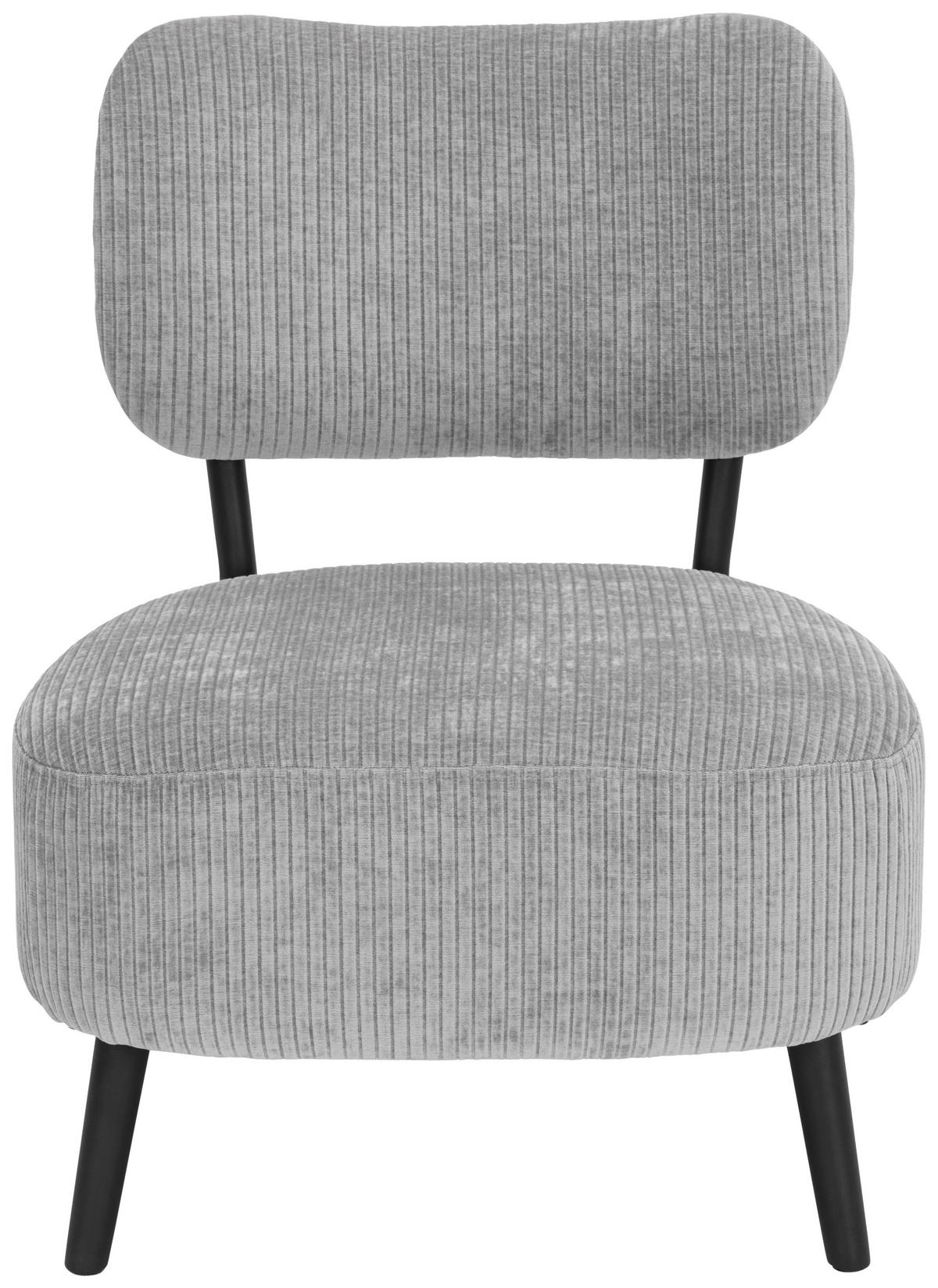 SESSEL in Cord Grau  - gris/noir, Design, textile/métal (62/76/65,5cm) - P & B
