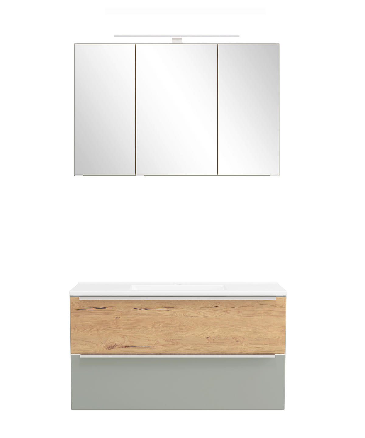 BADEZIMMER 2-teilig  in  - Schilfgrün/Wildeiche, Trend, Glas/Holzwerkstoff (100/200/47cm) - Held