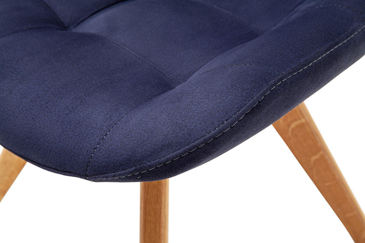 STUHL Flachgewebe Dunkelblau  - Dunkelblau, KONVENTIONELL, Holz/Textil (56/84/63cm) - Carryhome