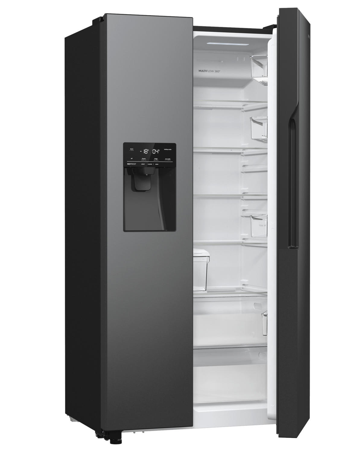 SIDE-BY-SIDE 91,5/178,6/69,8 cm NRR9185ESBXL  - Schwarz, Basics, Glas/Kunststoff (91,5/178,6/69,8cm) - Gorenje