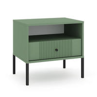 NACHTSCHRANK 54/39/50,5 cm  - Schwarz/Grün, Design, Holzwerkstoff/Metall (54/39/50,5cm) - Boxxx