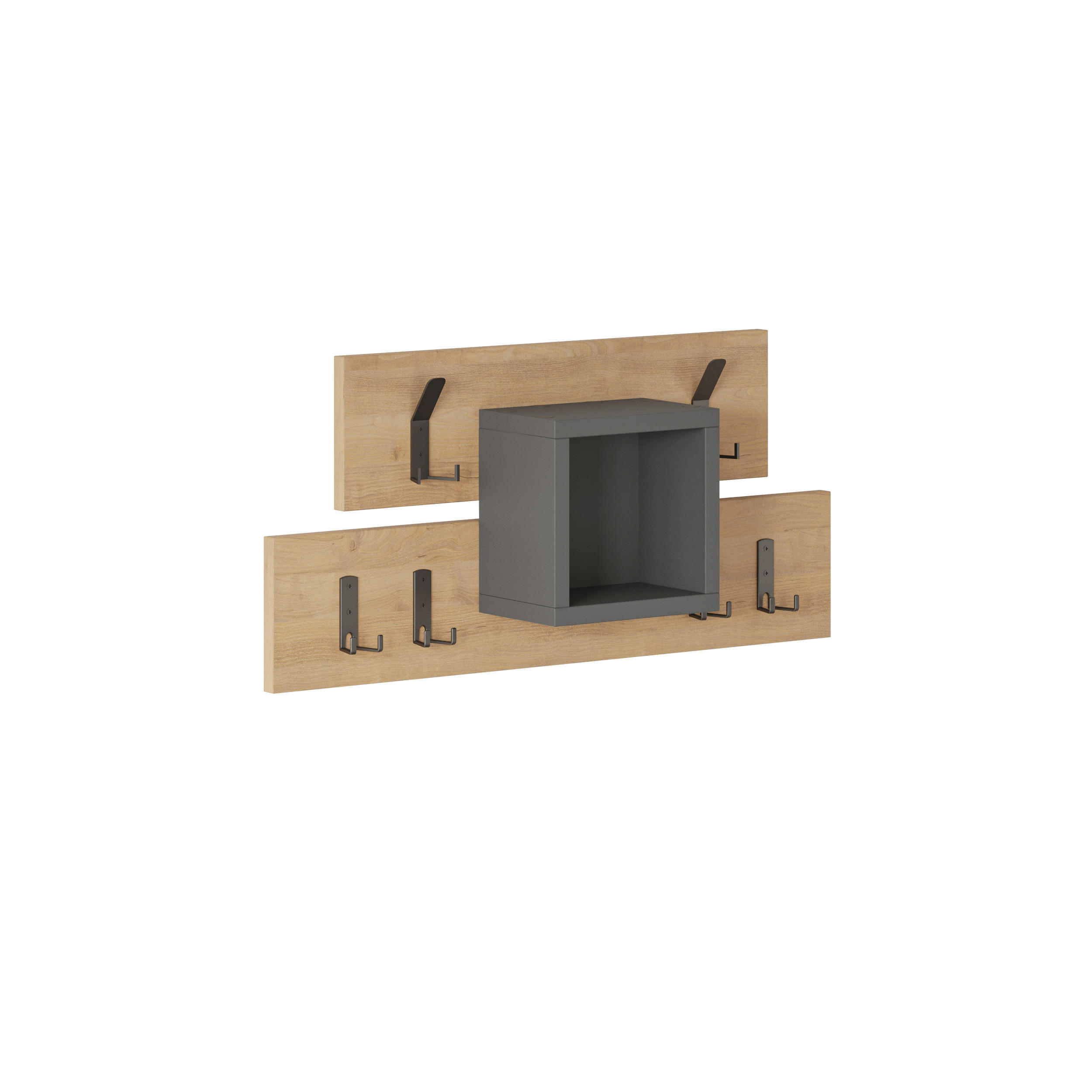 WANDGARDEROBE  in Anthrazit, Eiche dunkel  - Eiche dunkel/Anthrazit, Design, Holzwerkstoff/Metall (68/32/13cm) - Livetastic