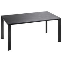 ESSTISCH Schwarz, Schieferfarben rechteckig  ausziehbar, in verschiedenen Größen erhältlich, in verschiedenen Holzdekoren erhältlich  - Schieferfarben/Schwarz, Design, Holzwerkstoff/Metall (160-250/90/75cm) - home24