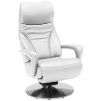 RELAXSESSEL in Leder Weiss  - Weiss/Edelstahlfarben, Design, Leder/Metall (75/117/88cm) - Dieter Knoll