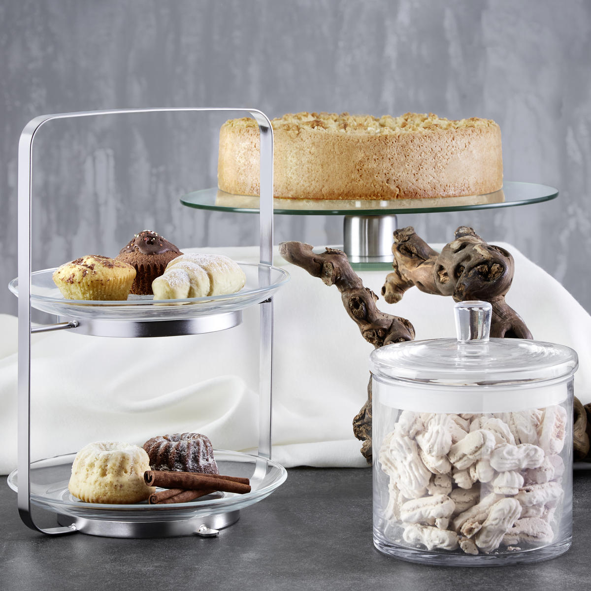 TORTENPLATTE 33 cm  - Klar, Design, Glas (33cm) - Leonardo