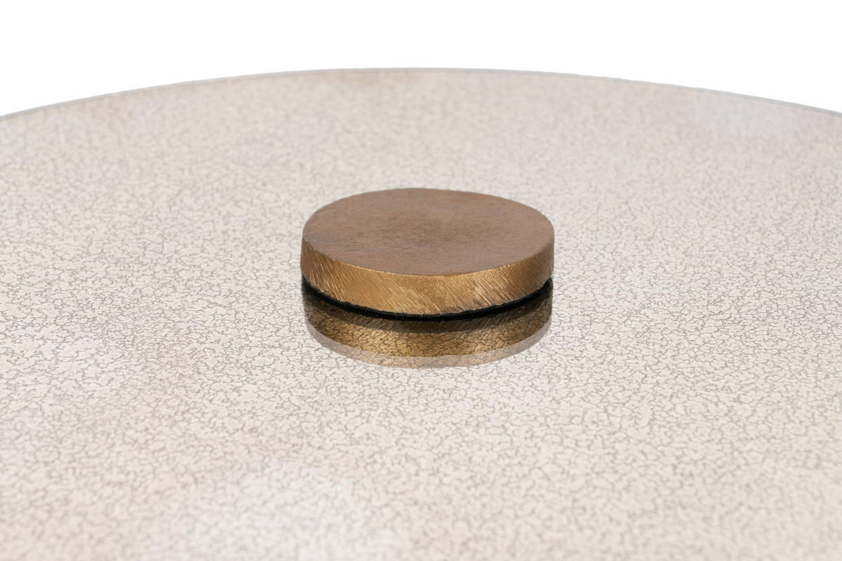 BEISTELLTISCH in Metall, Glas  - Messingfarben, Basics, Glas/Metall (40/42,5cm) - Kayoom