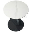 BEISTELLTISCH 50/50/54 cm Schwarz, Weiß rund  - Schwarz/Weiß, Design, Glas/Keramik (50/50/54cm) - Dieter Knoll