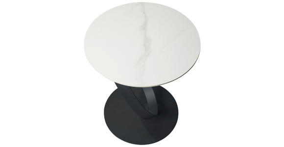 BEISTELLTISCH 50/50/54 cm Schwarz, Weiß rund  - Schwarz/Weiß, Design, Glas/Keramik (50/50/54cm) - Dieter Knoll