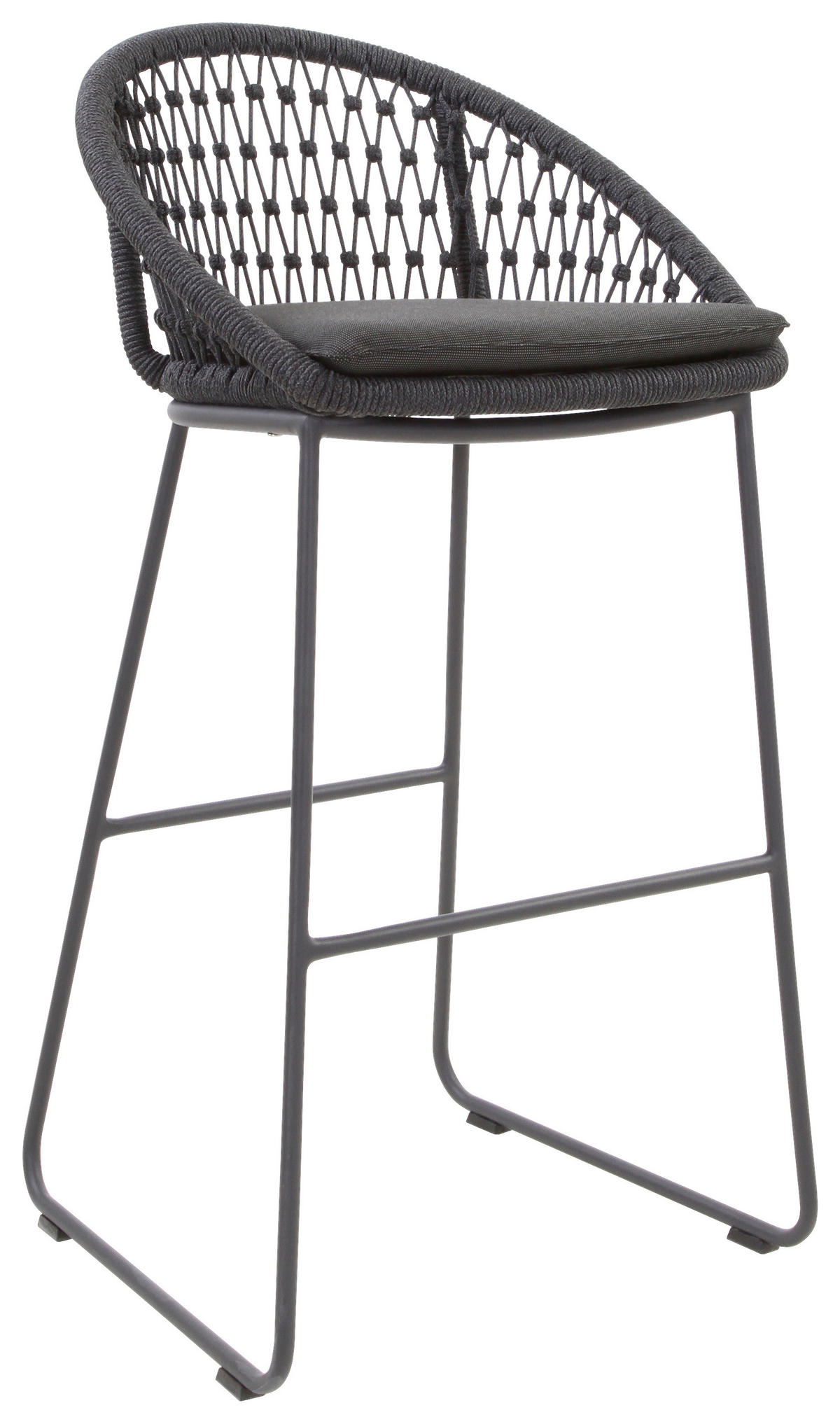 GARTEN-BARHOCKER Anthrazit, Grau  - Anthrazit/Grau, Design, Textil/Metall (54,5/103/51,5cm)