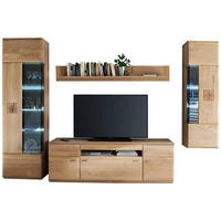 HYLLKOMBINATION  i  305/208/50 cm  - nickelfärgad/ekfärgad, Design, metall/trämaterial (305/208/50cm) - Livetastic