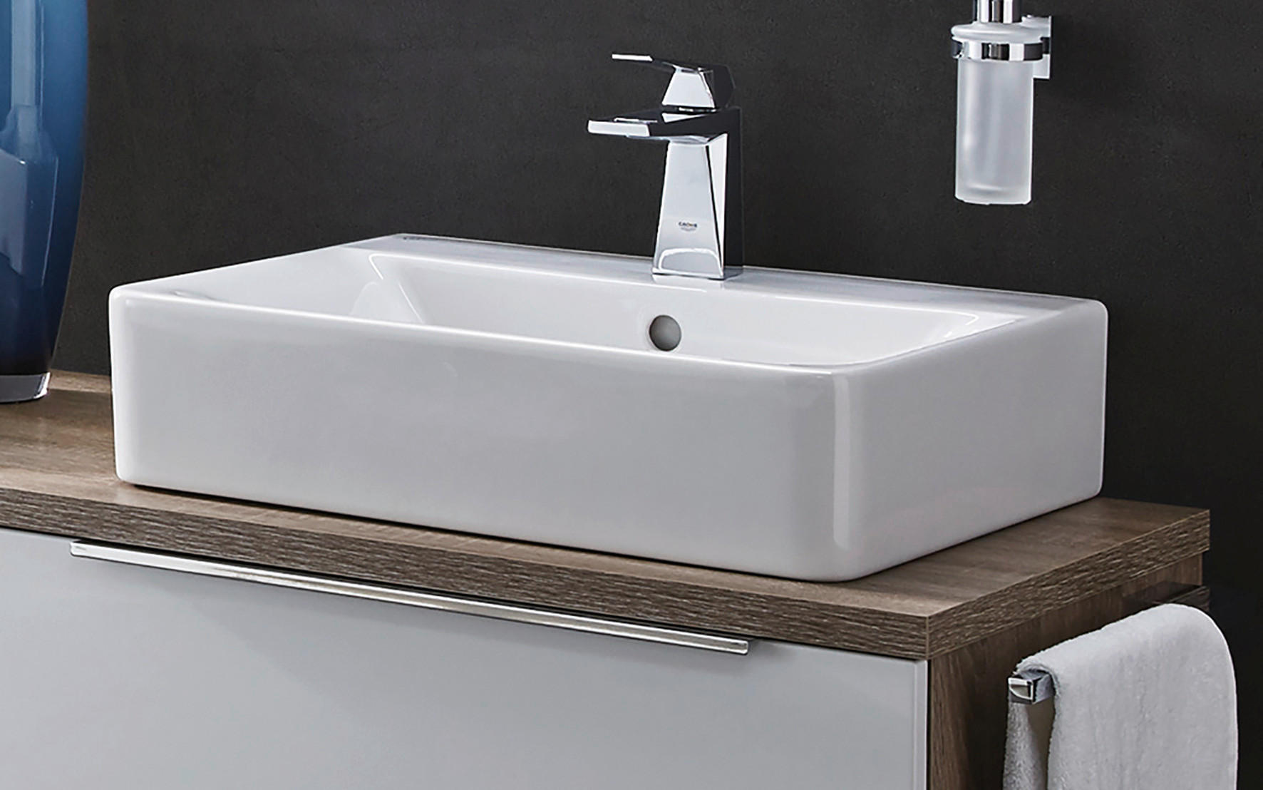 WASCHBECKEN 55/14/46 cm  - Weiß, Basics, Keramik (55/14/46cm) - Novel