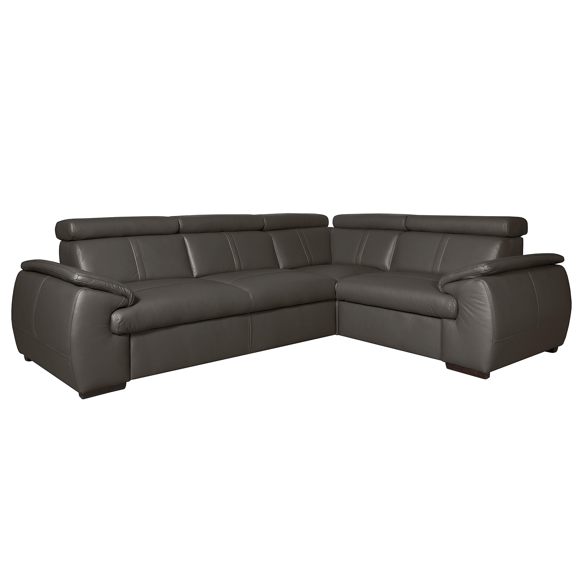 ECKSOFA  in Echtleder Dunkelbraun  265/193 cm  - Wengefarben/Dunkelbraun, Design, Leder/Holz (265/193cm) - Livetastic