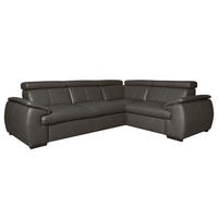 ECKSOFA  in Echtleder Dunkelbraun  265/193 cm  - Wengefarben/Dunkelbraun, Design, Leder/Holz (265/193cm) - Livetastic